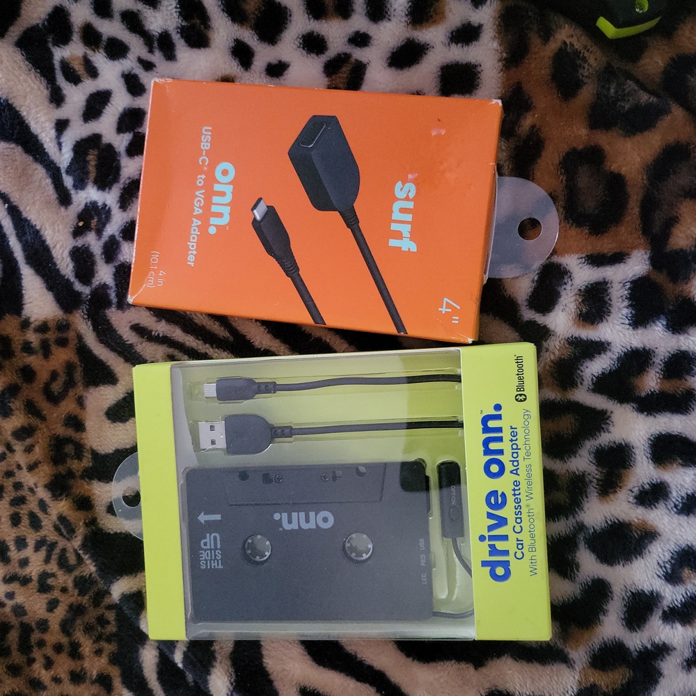 Car cassette adapter and USB to C To VGA adapter